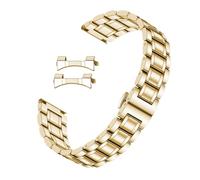 Kai Tian Correa de reloj de metal para hombre, 18 mm, 20 mm, 22 mm, 24 mm, acero inoxidable, repuesto con extremo recto y curvado, bicolor, 22mm, Sin gemas