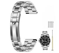 Kai Tian Correa de reloj de Metal Premium Doble Hebilla 20 mm 22 mm con cierre de tornillo Bicolor pulido medio cepillado al aire libre plateado oro negro Correa de reloj, 20mm, Acero inoxidable, No