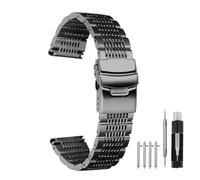 Kai Tian Correa de reloj de pulsera de metal de alta calidad para hombres y mujeres, con doble cerradura, cierre plegable, reloj de pulsera de repuesto para hombre y mujer, 18 mm, 20 mm, 22 mm, 24 mm