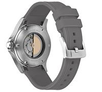 Kai Tian Correa de reloj de silicona con extremos curvados de calidad para hombres y mujeres (18 mm, gris)