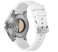 Kai Tian Correa de reloj de silicona con extremos curvados de calidad para hombres y mujeres (22 mm, blanco)