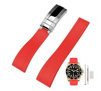 Kai Tian Correa de reloj de silicona TPU de 20 mm para hombres y mujeres, correa de reloj de caucho fluorado con cierre desplegable clásico, 22mm, Silicona, No es una piedra preciosa
