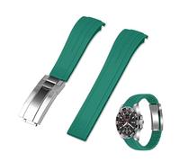 Kai Tian Correa de silicona para deporte - 20 mm - 22 mm - Extremidades curvadas - Correa de reloj de goma - Hebilla de acero inoxidable - Para hombres y mujeres - Negro, azul, rojo, blanco, 22mm