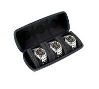 Kai Tian Estuche rígido de viaje para reloj de hombre con 3 ranuras, caja organizadora portátil con cremallera EVA y almohada de espuma suave