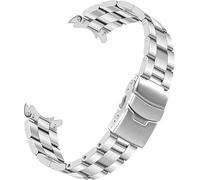 Kai Tian Pulsera cónica de acero inoxidable con extremo curvado, correa de reloj para hombre y mujer, 20 mm, 22 mm, hebilla sólida de despliegue, negro y plateado, 21mm, Acero inoxidable, No es una