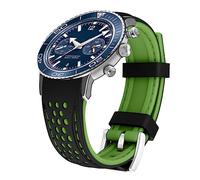 Kai Tian pulsera de silicona bicolor duradera con extremo curvo de 20mm 22mm correa de Goma deportiva de carreras azul naranja rojo negro Ejército Verde para hombres y mujeres