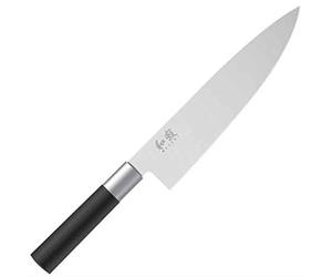 KAI Wasabi Black cuchillo de chef 20,0 cm longitud de la hoja - acero inoxidable 6A/1K6 pulido 58 (±1) HRC - mango de polipropileno negro - cuchillo de cocina - Hecho en Japón