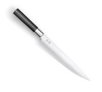 KAI Wasabi Black Cuchillo para jamón con hoja de 23,0 cm - Acero inoxidable 6A/1K6 pulido 58 (±1) HRC - Mango de polipropileno negro - Cuchillo para carne - Hecho en Japón