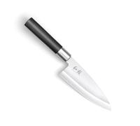 KAI Wasabi Black Deba 10,5 cm longitud de la hoja - acero inoxidable 6A/1K6 pulido 58 (±1) HRC - mango de polipropileno negro - cuchillo japonés - Hecho en Japón