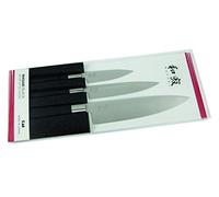 KAI Juego de cuchillos Wasabi Black 3 piezas – 10/15/20 cm, Acero 6A/1K6 58 HRC, Mango negro