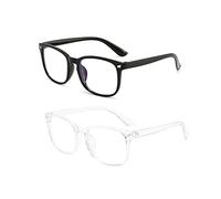 KAIAIWLUO Gafas de Bloqueo de Luz Azul,2 PCS Gafas de Lectura de Bloqueo de Luz para Mujeres Hombres Gafas Ordenador Gafas Antides Lumbrantes Negro Blanco