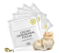 Kaicao Cacao Ceremonial Focus con Melena de León, Cordyceps, Jengibre y Cardomomo - Cacao Puro Triturado en Polvo, Origen Ecuador - sin Azúcar, Vegano, sin Gluten, Dieta Keto - 5 x 20gr