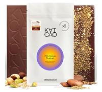 Kaicao Chocolate Negro 75% con Dukkah - Endulzado con Dátiles - Chocolate sin Azúcar Refinada - sin Lactosa, sin Gluten, Vegano - Cacao de Origen Kokoa Kamili, Tanzania - 2 x 70 gr