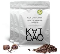 Kaicao Nibs de Cacao Puro Tostado - Cacao de Origen Hacienda Limón, Ecuador - Superalimento Vegano, Keto, Sin Azúcar Añadida y Sin Gluten - Para Snacks, Smoothies y Postres - 3 x 160 g