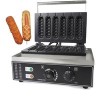 Kaichenyt Hot-Dog-Maker, 1500 W Acero Inoxidable Gofrera para Gofres en el mango Waffle Maker Backt 6 Waffle Dogs/Hot Dogs en 5 minutos Pequeño ayudante para huevos y maíz, 43YH