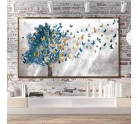 KAIDAARTLH Cuadros en Lienzo Azul, Murales Abstractos Modernos, Set de Pósteres Naturalistas Flora y Fauna para Salón Dormitorio, Sin Marco(A,60x120cm)