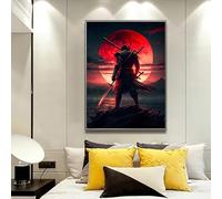 KAIDAARTLH Japonés Samurai Imágenes en lienzo, japonés Bushido Poster Set, para la sala de estar Dormitorio Decor, sin marco(A,60x80cm)