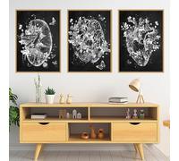 KAIDAARTLH Póster abstracto de medicina anatomía, órganos de corazón cerebro impresiones en lienzo, impresión artística para hospital, sin marco(A,3x30x40cm)