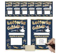 KAÏDENSÏ Lotería adiós al celíbatoo rascable - 8 entradas A6 para rascar - Juego de grupo para fiesta de novio, desafíos y sorpresas ocultas - Diseño elegante