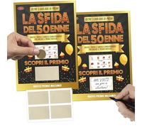 KAÏDENSÏ Rasca y Descubre 50 años - El desafío del cumpleaños, 2 volantes A5 personalizables con etiquetas rascables - Juego fiesta cumpleaños adultos, idea regalo original