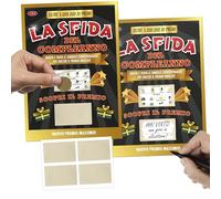 KAÏDENSÏ Rasca y Descubre Cumpleaños Negro Oro - El Desafío del Cumpleaños, 2 Folletos A5 Rascables - Sorpresa Personalizable, Juego Fiesta Cumpleaños Adultos - Idea Regalo Original