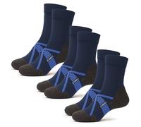 Kaiera - Trek Light - 3 Pares Calcetines Ligeros de Trekking de Lana Merina, Made in Italy (talla 40-43) Azul marino, Transpirables, Antiampollas, Ultra Cómodos y Suaves, para Hombre y Mujer