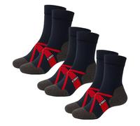 Kaiera - Trek Light - 3 Pares Calcetines Ligeros de Trekking de Lana Merina, Made in Italy (talla 40-43) Negro Rojo, Transpirables, Antiampollas, Ultra Cómodos y Suaves, para Hombre y Mujer