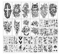 Kaieteur 40 hojas Colección de Flores y Animales Tatuajes Temporales Impermeables Tatuajes Falsos Duraderos para Mujeres y Niñas