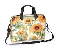 Kaifanee Bolsa para laptop de 16 pulgadas, bolsa de hombro para laptop o tableta, girasoles amarillos acuarela, granja, floral, maletín de negocios, regalos para hombres y mujeres