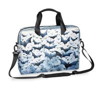 Kaifanee Bolsa para laptop de 16 pulgadas, bolsa de hombro para laptop o tableta, maletín de negocios de murciélago azul de Halloween, regalos para hombres y mujeres