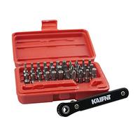 KAIFNT K402 - Juego de puntas de destornillador con mini llave de carraca, 1/4 pulgadas, 34 piezas