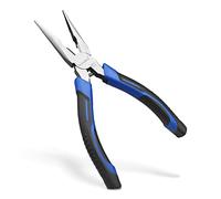 KAIHAOWIN Alicates de punta de aguja 200mm, alicates con resorte, con empuñadura suave y cómoda, herramienta de mano para electrónica, joyería, etc.