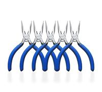 KAIHAOWIN,Alicates de punta de aguja, 5 pulgadas, paquete de 5 mini alicates de punta de aguja con cortadores laterales, joyería, pequeños proyectos