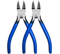KAIHAOWIN Cortaalambres, 2 piezas 15,2 cm cortaalambres laterales, tijeras para alambre, cortaalambres a ras, cortaalambres para manualidades cortaalambres pequeños para joyería, azul con mango negro