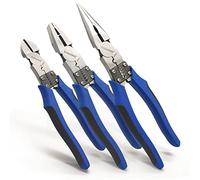 KAIHAOWIN Juego de alicates multipropósito de 3 piezas, alicates diagonales de servicio pesado de 8 ", alicates de liniero de 8", alicates de punta de aguja de 9 "