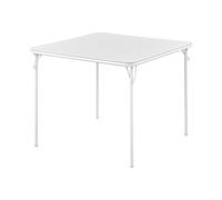 KAIHAOWIN Mesa plegable cuadrada pequeña de 33 pulgadas, mesa de tarjetas de tapicería de vinilo para 4 personas, mesa de juego plegable portátil para comedor, uso en interiores y exteriores, con