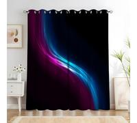 KaiHeBeding Cortinas Salon Arte con Efectos de luz, 140x200cm 2 Piezas - Cortinas Dormitorio Opacas Curvas Rosas y Azules del Siglo Ventana Decoracion Habitacion, con Ojales, Blackout Curtains