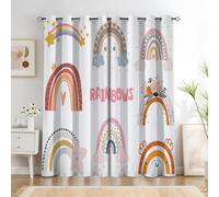 KaiHeBeding Cortinas Salon Corazón arcoíris, Cortina Expresiones tiernas para Dormitorio Decoracion Habitacion, Cortinas Termicas Blackout 117An X 137Al cm 2 Paneles