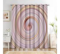 KaiHeBeding Cortinas Salon Patrón Abstracto, 140x260cm 2 Piezas - Cortinas Dormitorio Opacas Líneas en Espiral del Siglo Ventana Decoracion Habitacion, con Ojales, Blackout Curtains