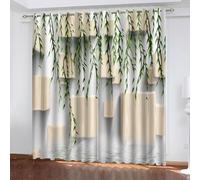 KaiHeBeding Cortinas Salon Sauce llorón, 140x245cm 2 Piezas - Cortinas Dormitorio Opacas Mosaico de Bloques de Color del Siglo Ventana Decoracion Habitacion, con Ojales, Blackout Curtains