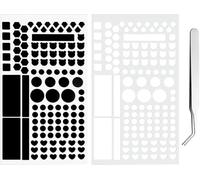 Kaiheng 2PCS Pegatinas de Bloqueo de Luz, LED Pegatina de Atenuación de Luz, Atenuación de Luz 80% ~ 100% Pegatinas de Apagado para Electrónica, TV, Routers, Relojes con 1PCS Pinzas (Blanco y Negro)