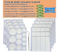 KAIHENG 96 cintas de montaje, cinta de doble cara para pared, tiras para colgar cuadros, cuadrados de montaje extraíbles resistentes, masilla adhesiva transparente multiusos para escritorio,