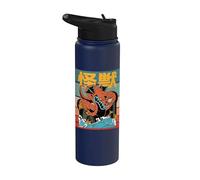 Kaiju Monster Japón paisaje urbano destrucción caos Arte Stainless Steel Insulated Water Bottle