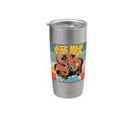 Kaiju Monster Japón paisaje urbano destrucción caos Arte Vaso térmico de acero inoxidable de doble pared