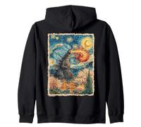 Kaiju Monster Van Gogh Starry Night Japanese Vintage Art Sudadera con Capucha
