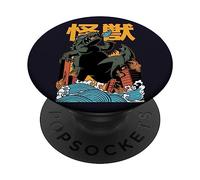 Kaiju Vintage Anime Japanese Aesthetic Harajuku Dragon PopSockets PopGrip Adhesivo