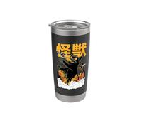 Kaiju, Vintage Style Cat Catzilla Anime Japanese Monster Vaso térmico de acero inoxidable de doble pared