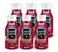 KAIKU CAFFÈ LATTE - Espresso Pack 6 x 200 ml, Café Frío con Leche, Listo para Tomar, Formato Pequeño, Elaborado con Café Arábica, de la India, sin Gluten y con Lactosa