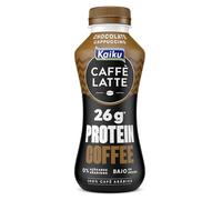 KAIKU CAFFÈ LATTE - Protein Coffee Chocolate Cappuccino 330 ml, Café Frío, Listo para Tomar, 26 g de Proteína por Ración, Café Arábiga, sin Azúcares Añadidos, Bajo en Grasa, sin Gluten y con Lactosa