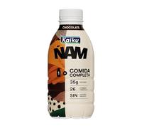 Kaiku - Ñam Chocolate, una Comida Completa en una Botella, 35 g de Proteína y 26 Vitaminas y Minerales, Sin Azúcares Añadidos y Bajo en Grasas, Sabor Chocolate - 500 ml